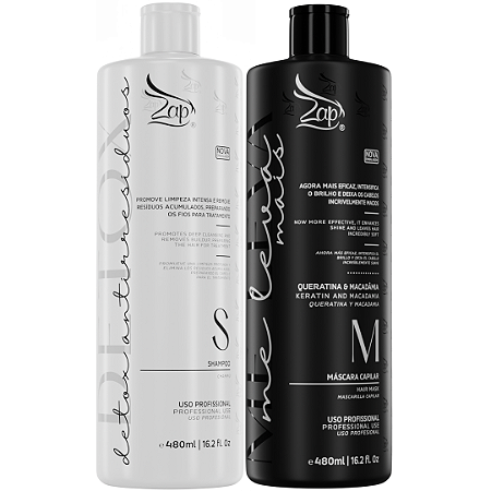 Kit Zap Me Leva Black + Shampoo Detox 480ml
