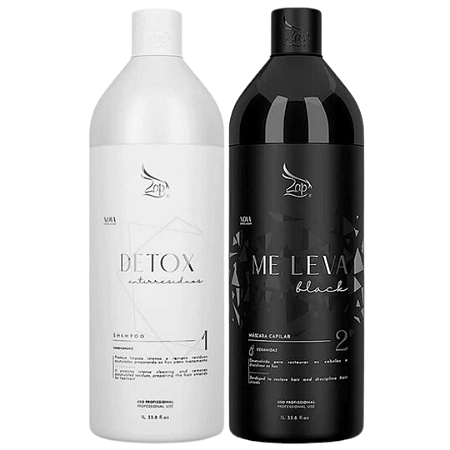 Kit Progressiva Zap Shampoo Detox + Máscara Me Leva Black 1L