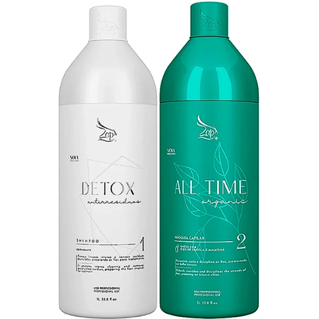 Kit Progressiva Zap Shampoo Detox + Máscara All Time Organica 1L
