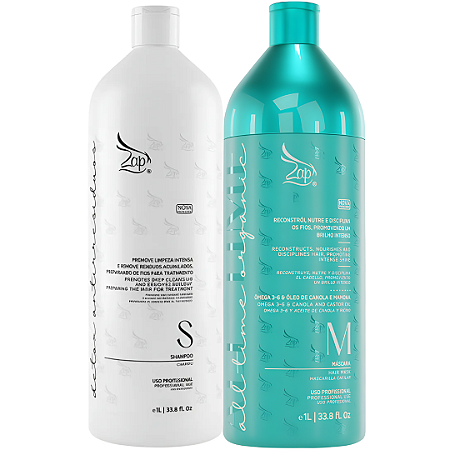 Kit Progressiva Zap Shampoo Detox + Máscara All Time Organica 1L