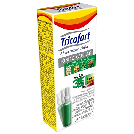 Tônico Capilar Ação 3 Em 1 Tricofort Antiqueda C/2 Frascos 20ml