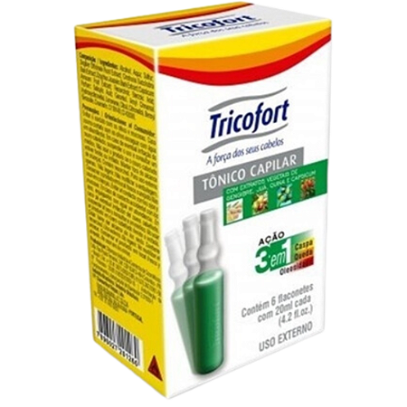 Tricofort Tônico Capilar Ação 3 Em 1 C/6 Frascos 20ml