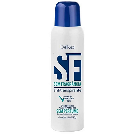 Desodorante Antitranspirante Aerosol Jato Seco Delikad SF 150ml