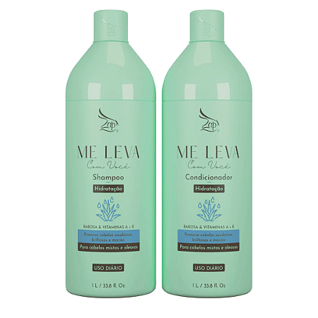 Zap Kit Me leva Shampoo e Condicionador Babosa & Vitaminas A + E 1L