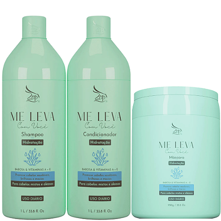 Kit Completo Zap Me Leva Com Você Hidratação Babosa & Vitaminas A + E