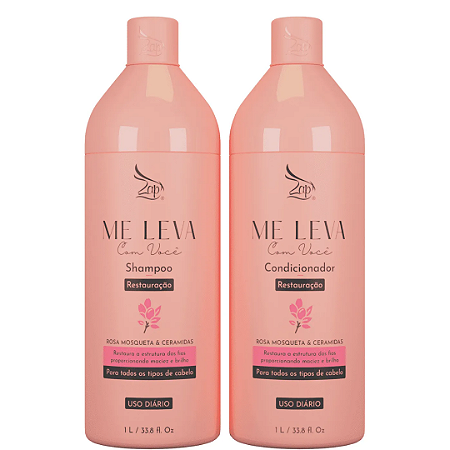 Zap Kit Me leva Shampoo e Condicionador Rosa Mosqueta & Ceramidas 1L