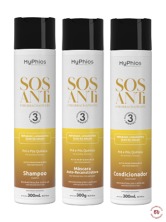 Kit Completo Sos Antiemborrachame Reconstrução Myphios 300g
