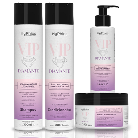 Kit Completo Harmonização Capilar Vip Diamante 300ml - Myphios