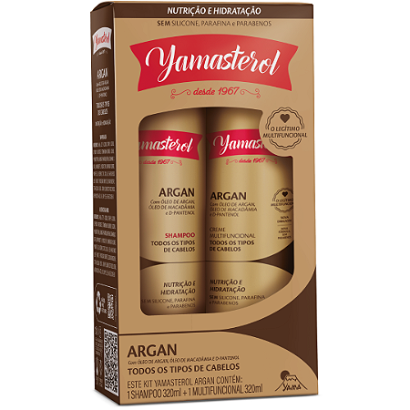Kit Yamá Yamasterol Argan Shampoo E Multifuncional 320ml