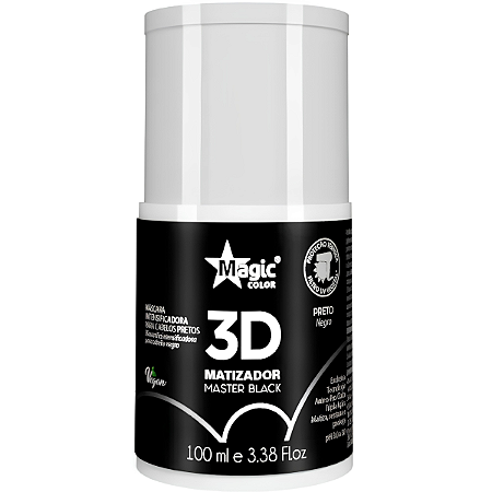 Matizador 3d Magic Color Master Black Efeito Preto 100ml