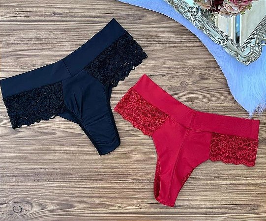 Calcinha fio duplo cós médio