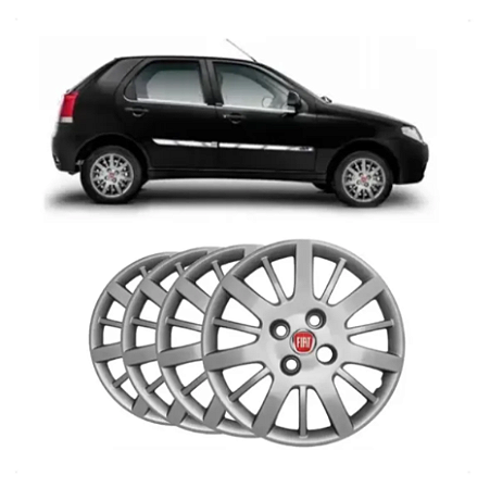 Jogo Calota Siena Palio Fiat 2009 2010 Aro 14 4 Peças + Emblema Fiat