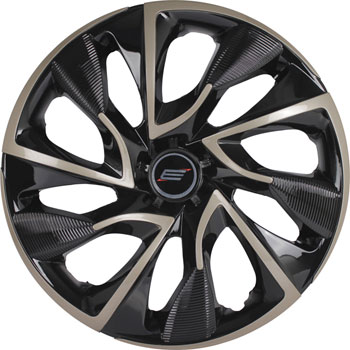 Calota Universal modelo Ds4 Aro 14 polegadas Black/Gold - Elitte