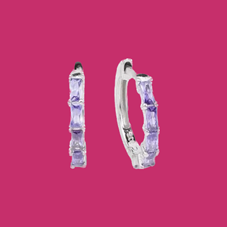 brinco retângulo roxo