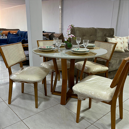 MESA MIAMI 100X100CHAMPAGNE TAMPO OFF WHITE