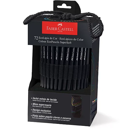 Estojo de Tecido com 72 Ecolápis de Cor SuperSoft Faber-Castell