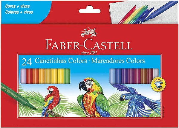 Canetinha Hidrográfica 24 Cores Faber-Castell