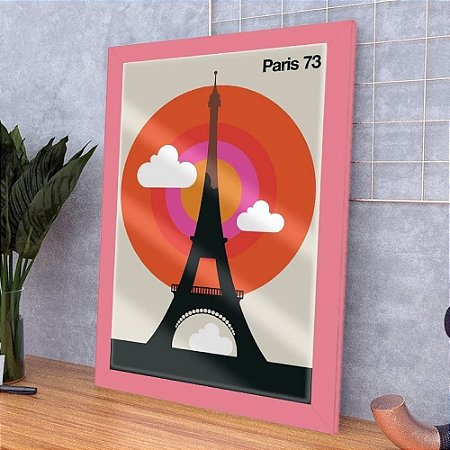 Quadro Decorativo Cidade Paris 73 Pop Art C/ Vidro 33x25 cm