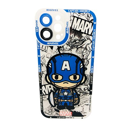 Capinha Capitão America Marvel Celular iPhone 16 Pro Max