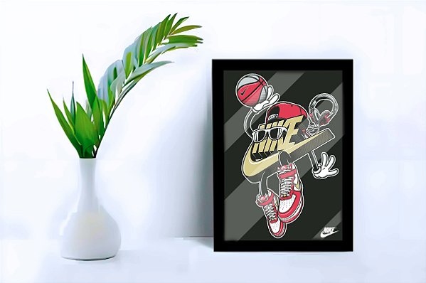 Quadro Decorativo Run Basketball Sala Loja C/ Vidro 33x25 A4