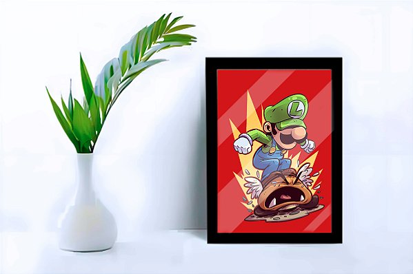 Quadro Decorativo Luigi Goombob C/ Moldura e Vidro 33x25 A4