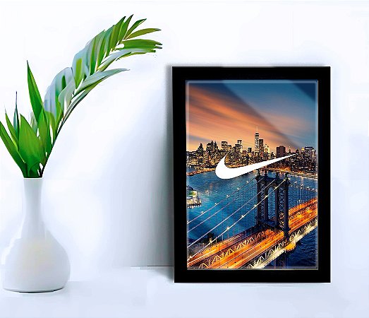 Quadro Decorativo Max Bridge Sala Escritório + Vidro 33x25