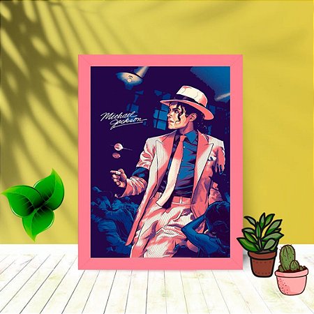 Quadro Decorativo Michael Jackson Closet C/ Moldura e Vidro
