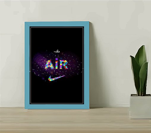 Quadro Decorativo Air  Sala Escritório C/ Vidro 33x25 cm A4