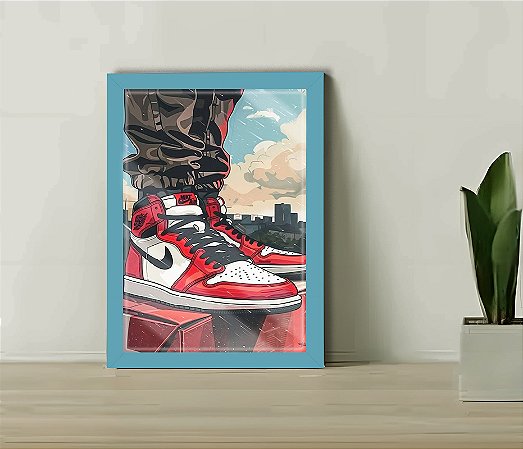 Quadro Decorativo Jordan Court Mid 2 Sala Quarto + Vidro A4