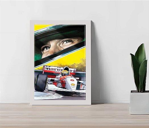 Quadro Decorativo Senna McLarem MP4/4 Sala Escritório +Vidro