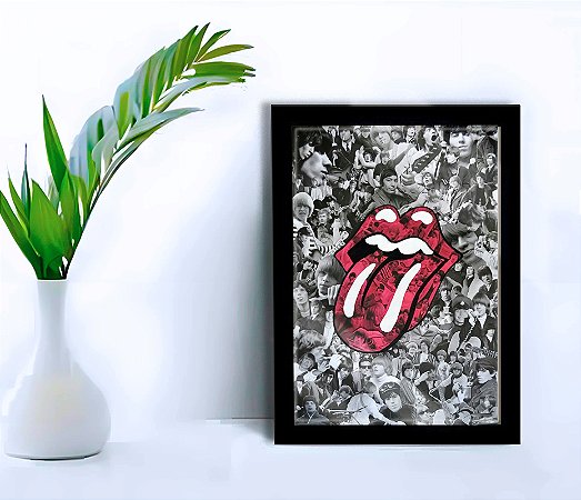 Quadro Decorativo Rolling Stones Show Sala Escritório +Vidro