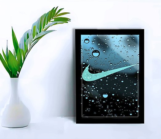 Quadro Decorativo Rain Sala Escritório + Vidro 33x25cm A4