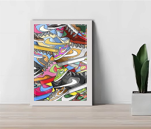 Quadro Decorativo Galeria Infinity Sala Quarto + Vidro 33x25