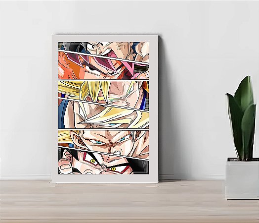 Quadro Decorativo Galeria Dragon Ball Sala + Vidro 33x25 A4