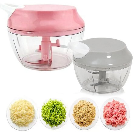 Triturador de Alimentos Manual 3 Lâminas 550ml Cores