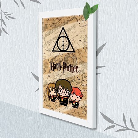 Quadro Decorativo Harry Potter Cartoon + Vidro 33x25 Sala