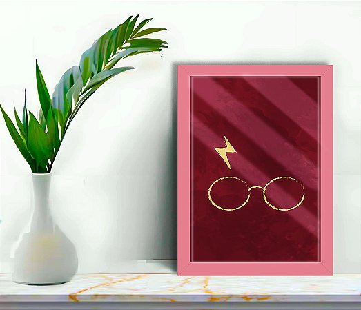 Quadro Decorativo Harry Potter Óculos + Vidro 33x25 Estudio