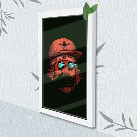 Quadro Decorativo Gangster + Vidro 33x25 Sala Escritório