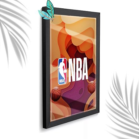 Quadro Decorativo NBA Sport  + Vidro 33x25 Sala Escritório