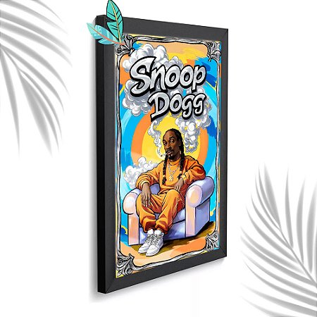 Quadro Decorativo Snoop Dogg Cartoon + Vidro 33x25 Sala