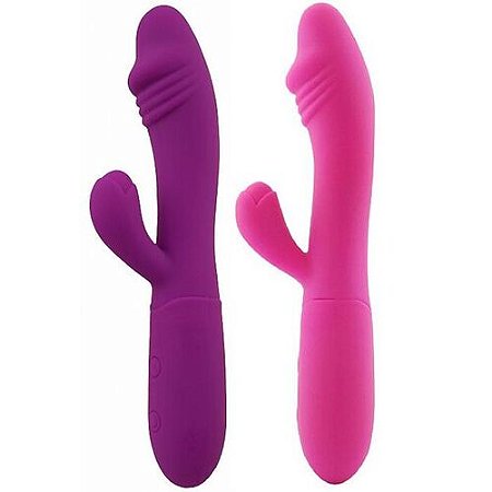 Vibrador Ponto G com Estimulador Clitoriano 10 Modos de Vibração Recarregável  - 7154