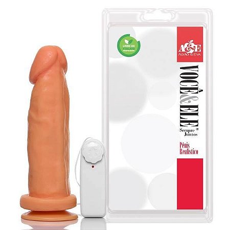 Prótese Maciça com Ventosa e Vibro Pele 20 x 5cm - ADAO36