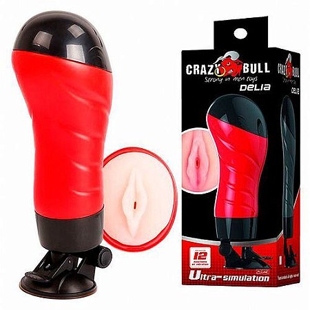 Masturbador Lanterna Vagina com Ventosa com Simulador de Gemidos - 1125