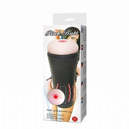 Masturbador Lanterna Formato Anus Pink Butt com Vibrador Interno - 1453
