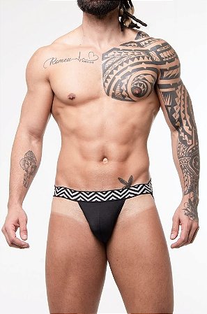 Jockstraps em Suplex com Elástico Indigena Preta - JS553