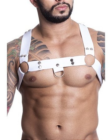Harness em Elastico Branco com Metal - JS513