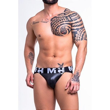 Cueca Sunga Grega Cirre Elástico Preta - JS546
