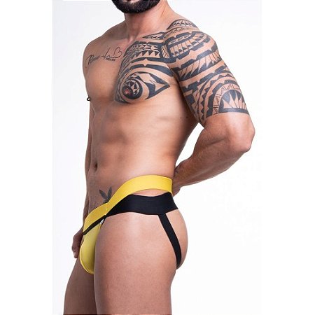 Jockstraps com Elastico Duplo na Cintura Amarela - JS548