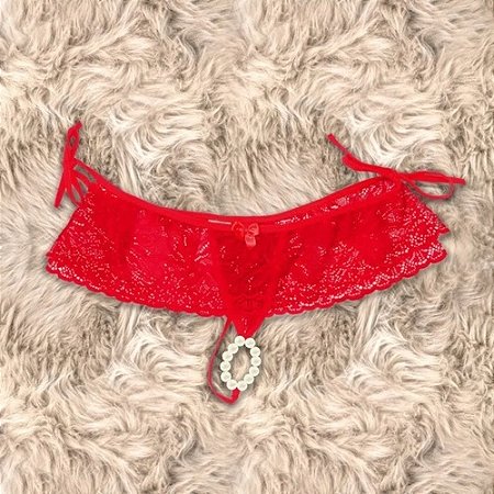 Tanga Tailandesa com Colar Plus Size Sainha Vermelha - 088V