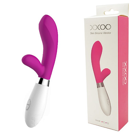 Vibrador Ponto G com Estimulador Clitoriano 10 Modos de Vibração Roxo - 5370RX